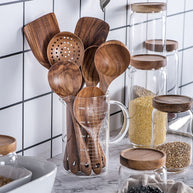 Conjunto de utensílios de cozinha Tailandês (madeira natural)