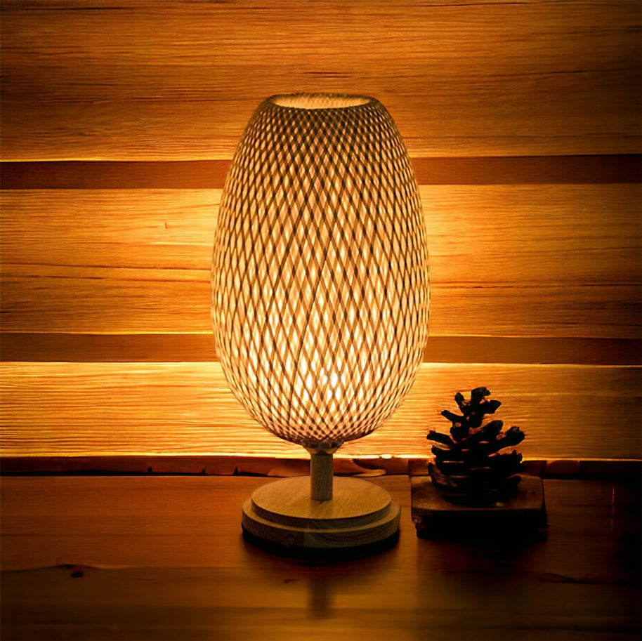 Bamboo Lamp - Abajur Tecelagem De Bambu Lâmpada Criativa
