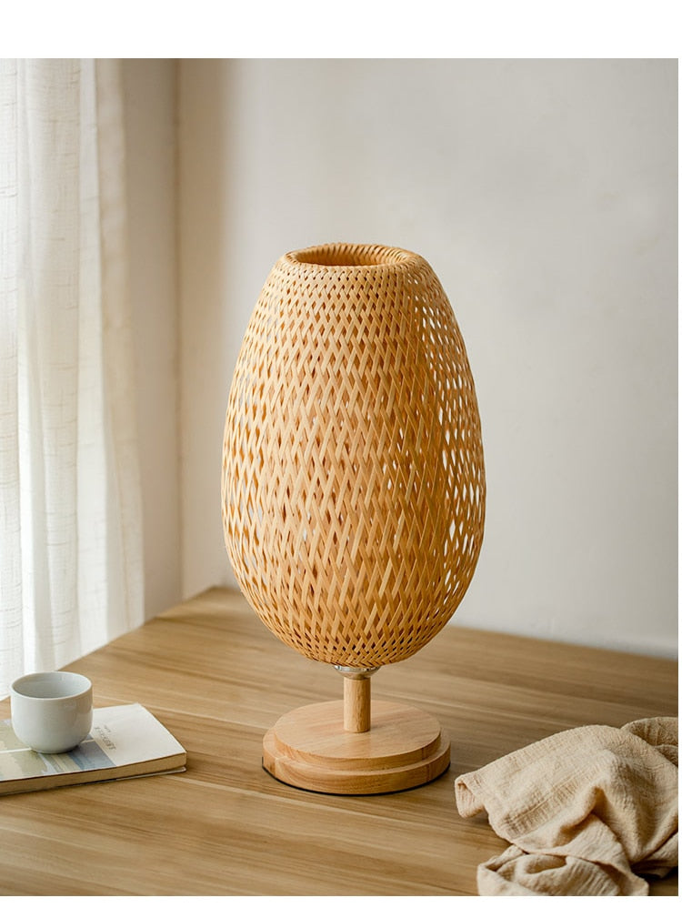 Bamboo Lamp - Abajur Tecelagem De Bambu Lâmpada Criativa