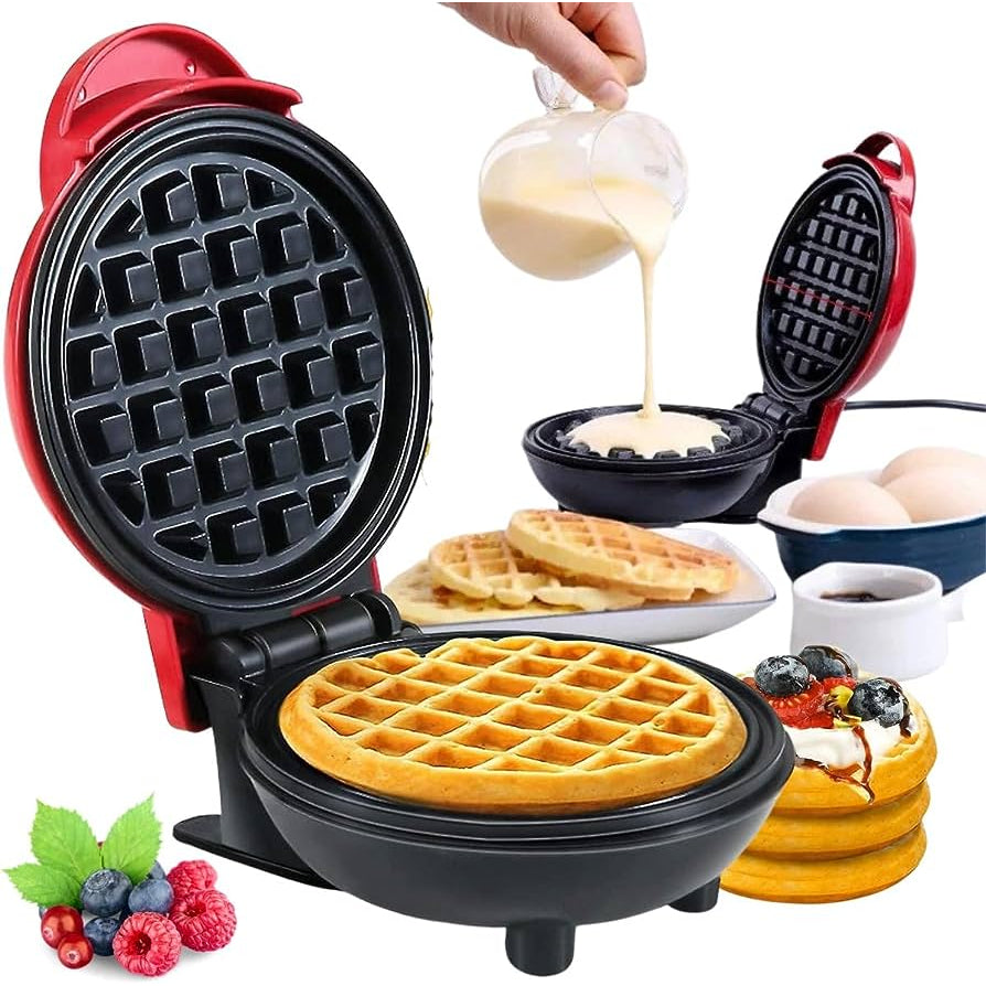 Mini Máquina De Waffle 110v Elétrica Grill Antiaderente Pronta Entrega