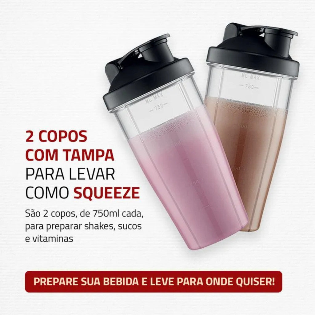 Liquidificador Portátil Mondial Personal Blender 300W 127V Preto DG-01
