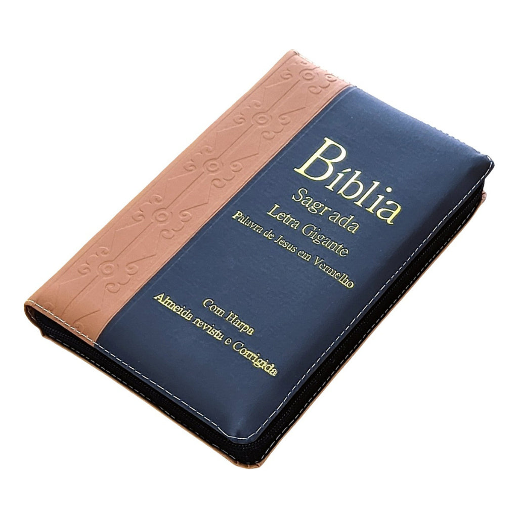 Bíblia Masculina Letra Padrão Gigante Com Harpa Cristã E Ziper