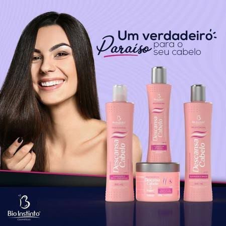 kit Descansa Cabelo BIO INSTINTO Liso Itenso Hidratação Reparação Reconstruçao Salão Beleza Brilho