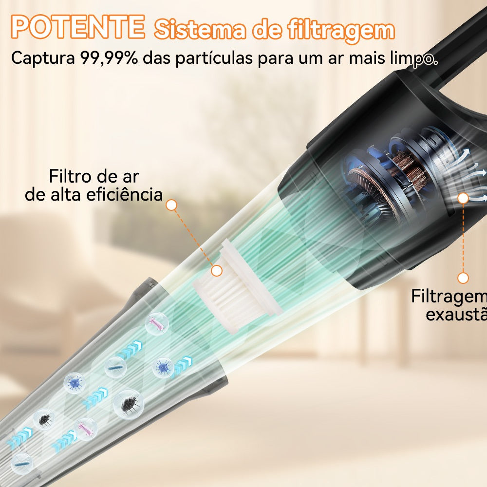 Aspirador de pó para casa Vertical sem fio 9 in 1Alta potência portátil multifunctional de 25000PA