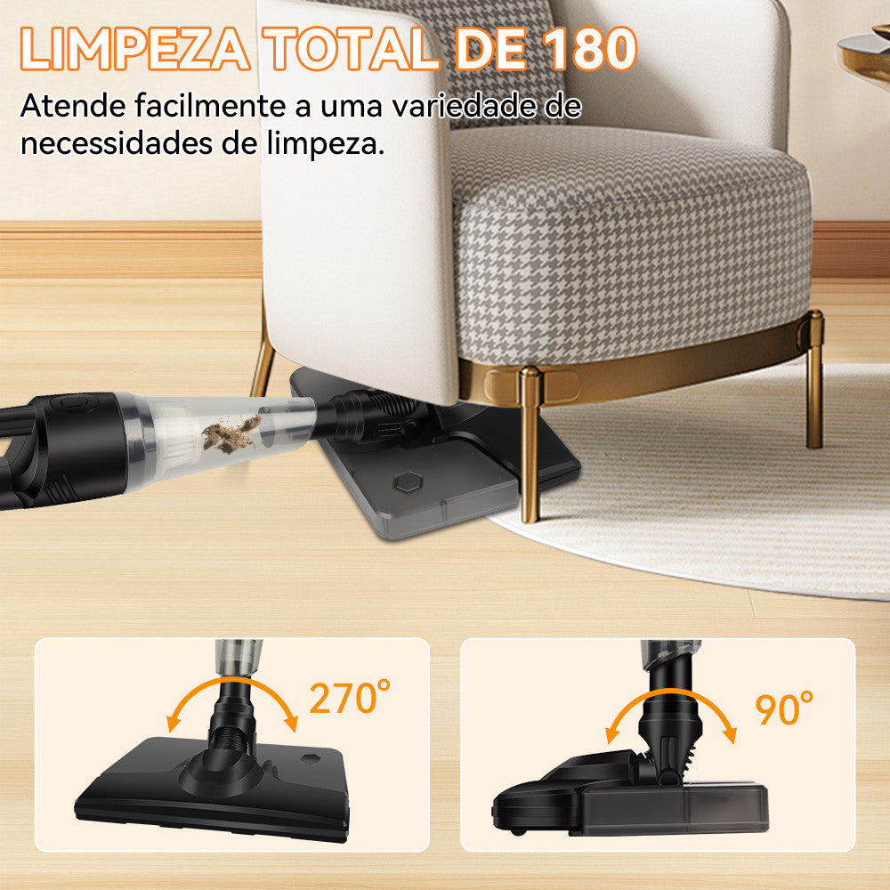 Aspirador de pó para casa Vertical sem fio 9 in 1Alta potência portátil multifunctional de 25000PA